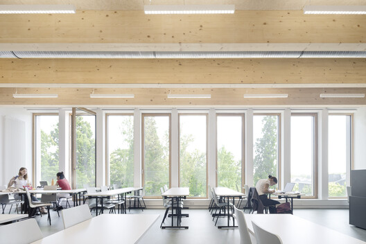 University of Applied Sciences for Beverage Technology – Lecture Hall Building and Logistics Laboratory / Bez+Kock Architekten - Interior Photography, Dining room