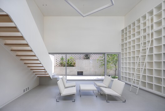 Light Gallery House / PLAN Architects office - Interior Photography, Living Room, Glass, Stairs