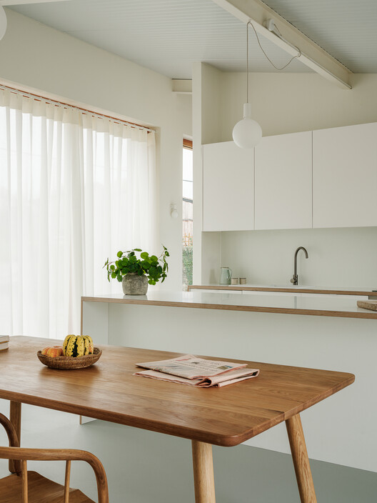 Zero-Carbon Eco Home / Bindloss Dawes Zero-Carbon Eco Home / Bindloss Dawes - Interior Photography, Kitchen, Wood, Table, Countertop, Chair