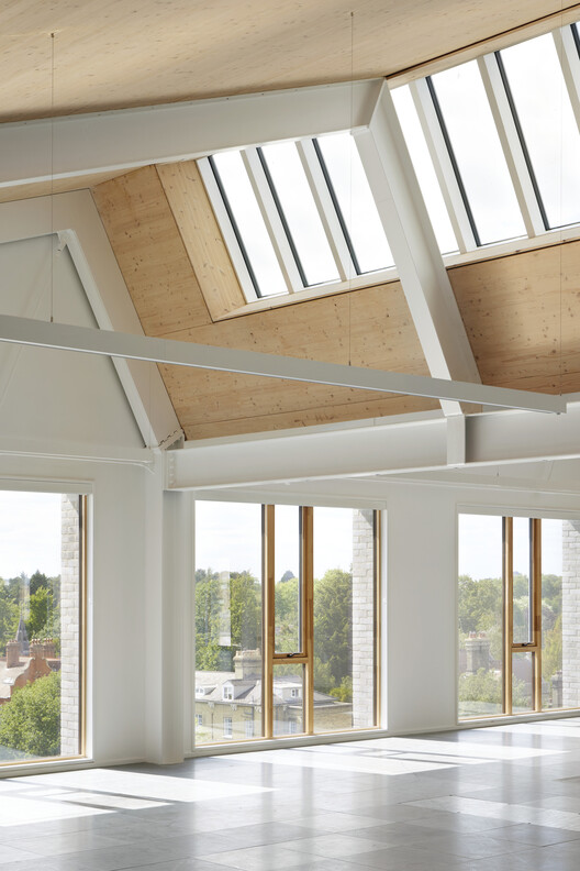 Brooklands Workplace Campus / Allies and Morrison - Interior Photography, Wood, Beam