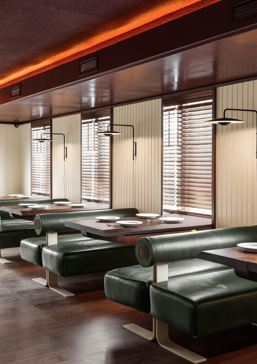 North of Brooklyn Pizzeria / MRDK - Interior Photography, Living Room, Wood, Lighting, Table, Chair