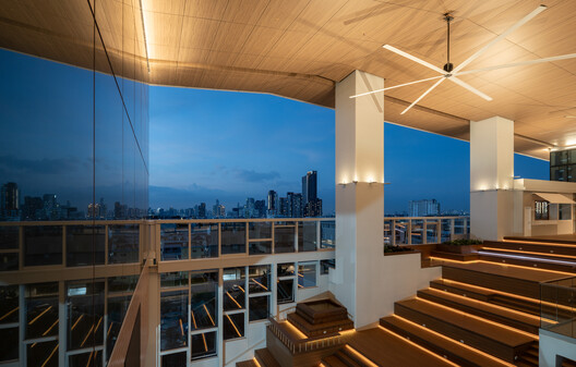 Cloud 11 Creative Park / Snøhetta - Interior Photography, Stairs, Wood, Lighting, Glass