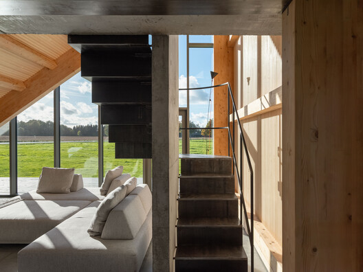 Utriai Storage Barn  / Architectural Bureau G.Natkevicius & Partners - Interior Photography, Living Room, Wood, Stairs, Beam