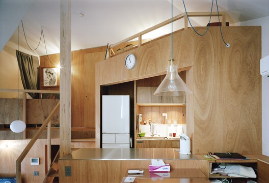 Tent Cabin in Omori / HUNE ARCHITECTS Tent Cabin in Omori / HUNE ARCHITECTS - Interior Photography, Kitchen, Wood, Lighting, Countertop, Chair