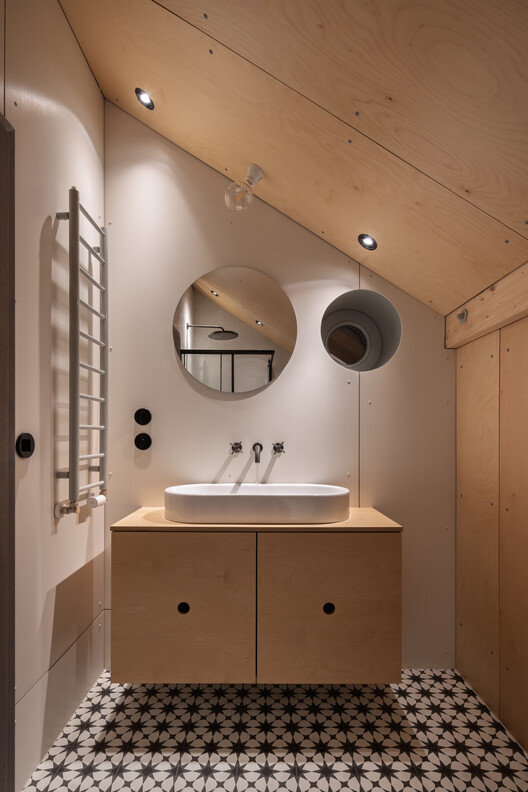 Borová Lada Cottage / Studio Plyš - Interior Photography, Bathroom, Wood, Sink