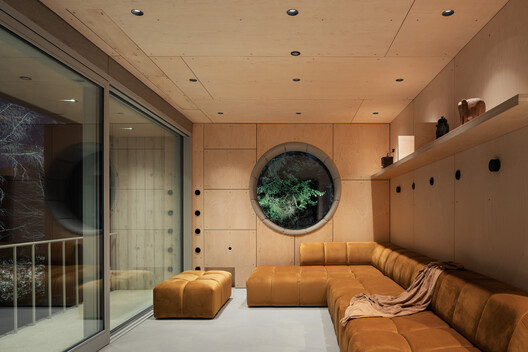 Borová Lada Cottage / Studio Plyš - Interior Photography, Living Room, Wood, Lighting