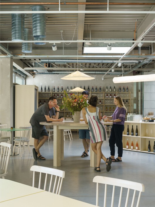 Bistro Ferdinand / Grau Architects + studeny architects + Peter Stec - Interior Photography, Table, Lighting, Chair, Glass