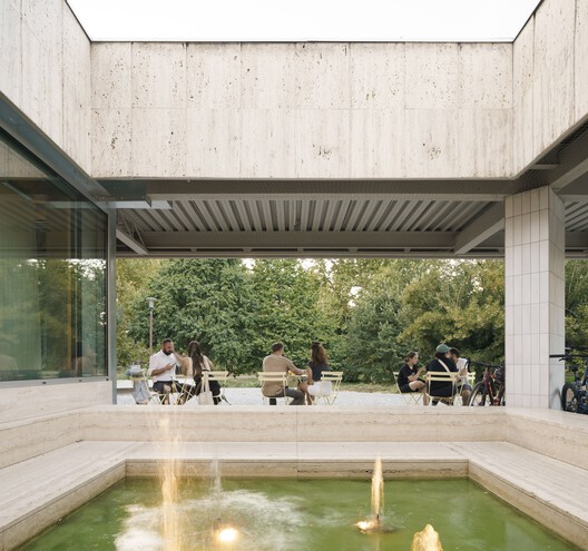 Bistro Ferdinand / Grau Architects + studeny architects + Peter Stec - Exterior Photography, Concrete, Courtyard