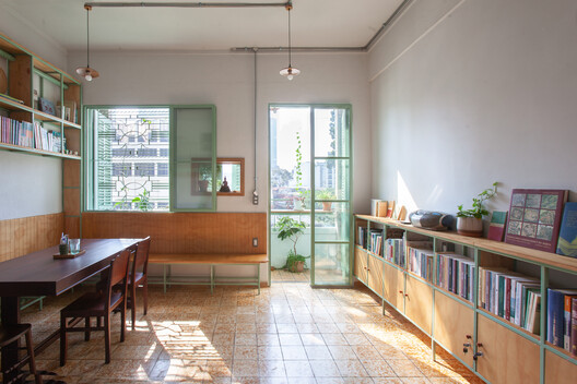 Tempo Nexus Library / k59 atelier - Interior Photography, Shelving, Lighting, Table, Chair