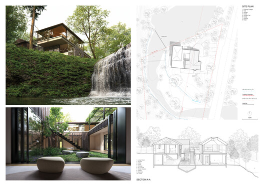 Howard Waterfall Retreat Competition: Buildner’s Winners Explore Multigenerational Living and Topography - Image 13 of 41