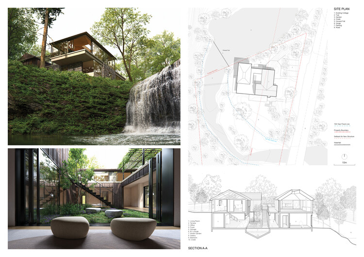 Howard Waterfall Retreat Competition: Buildner’s Winners Explore Multigenerational Living and Topography - Image 13 of 41