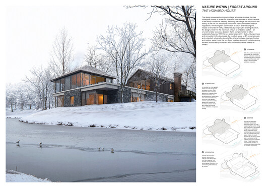 Howard Waterfall Retreat Competition: Buildner’s Winners Explore Multigenerational Living and Topography - Image 14 of 41