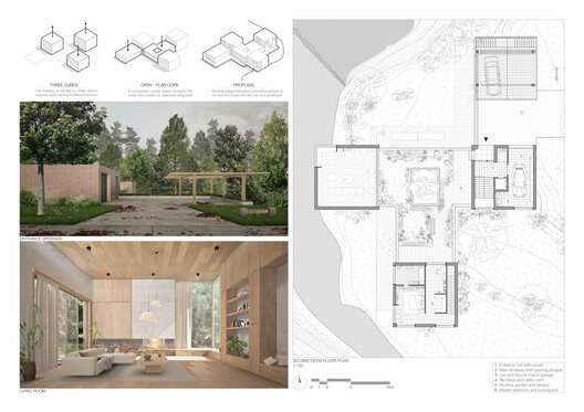 Howard Waterfall Retreat Competition: Buildner’s Winners Explore Multigenerational Living and Topography - Image 27 of 41