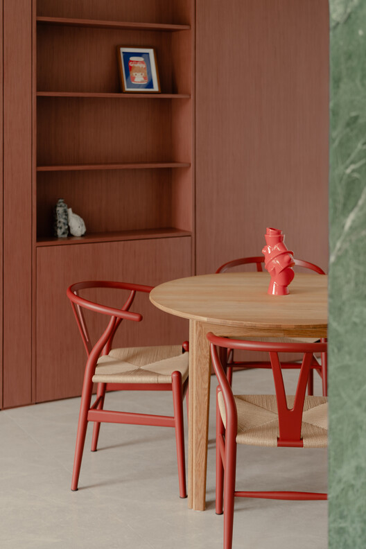 Ki Residence / Studio Sanshou - Interior Photography, Closet, Wood, Table, Shelving, Chair