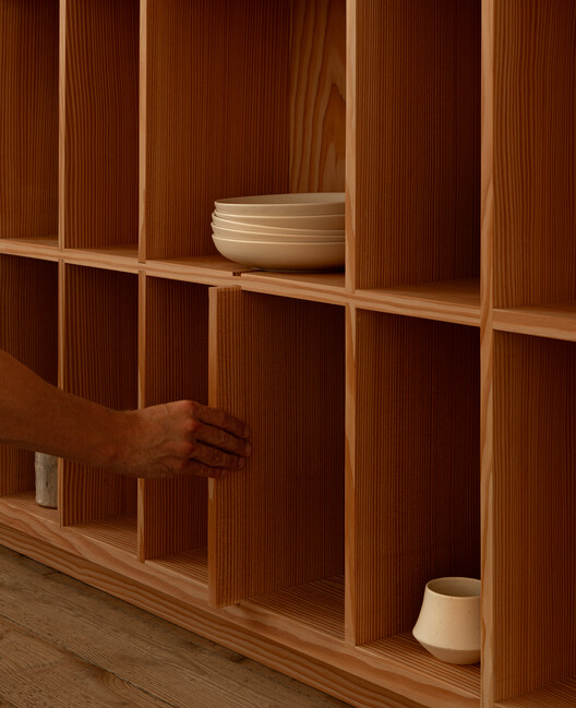 Galleri Sonja / NORM Architects - Interior Photography, Closet, Wood, Shelving