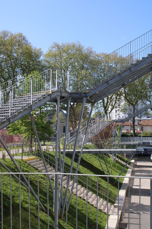 Jean Dauger Stadium / Patrick Arotcharen Architecte - Exterior Photography, Stairs, Handrail, Steel