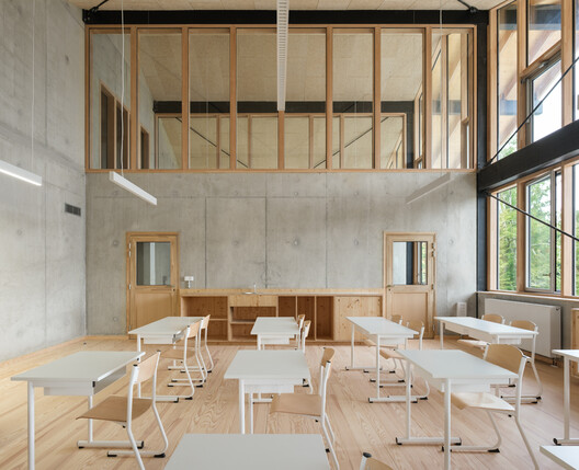Gradignan School / Ateliers Mathieu Laporte + Fagart & Fontana - Interior Photography, Dining room, Wood
