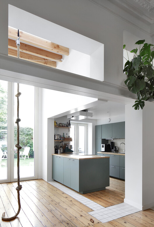 Brussels Dual Residence / Atelier Tom Vanhee - Interior Photography, Kitchen, Wood, Countertop, Lighting, Chair