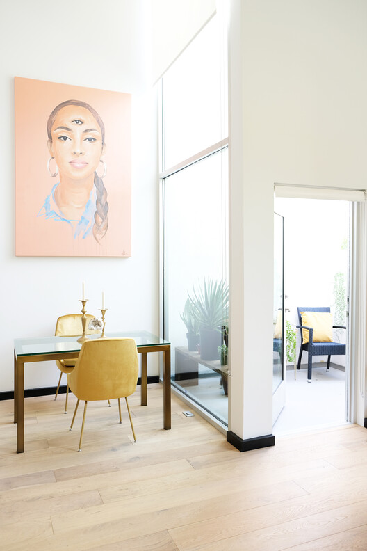 Elysian Fields Apartments / Warren Techentin Architecture - Interior Photography, Dining room, Wood, Lighting, Chair