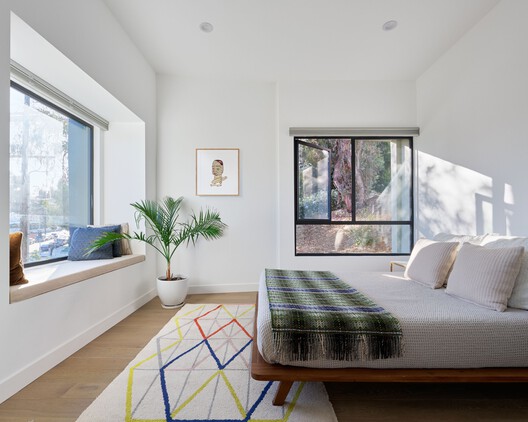 Ivan Hill ADU Residence / Warren Techentin Architecture - Interior Photography, Wood, Bedroom, Lighting, Bed