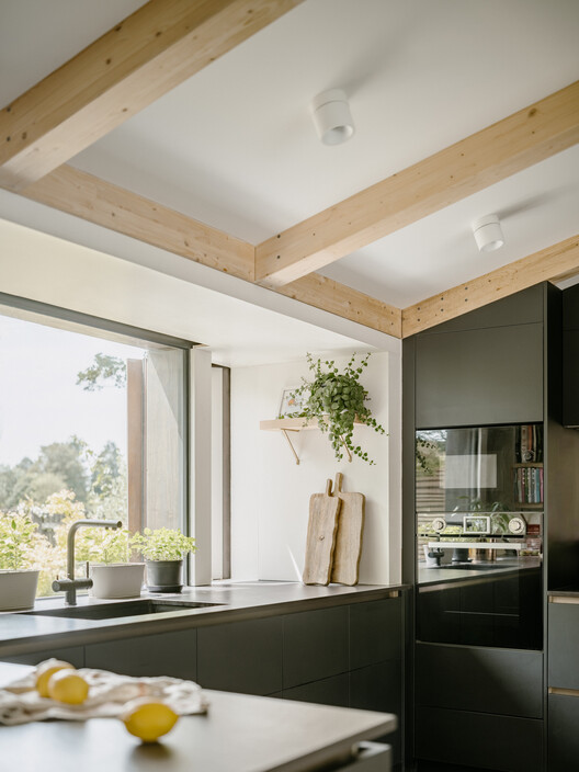 The Float House / Tigg + Coll Architects - Interior Photography, Kitchen, Wood, Lighting, Countertop, Chair