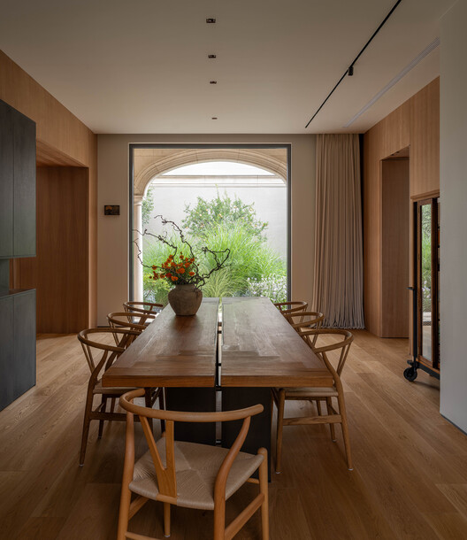 Beijing Art Villa / TEMP - Interior Photography, Dining room, Wood, Table, Chair