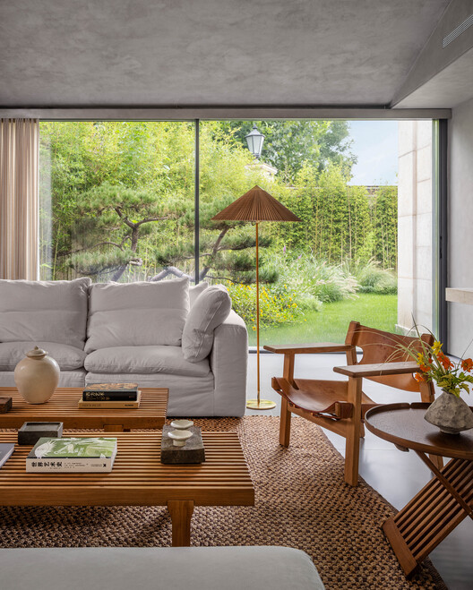 Beijing Art Villa / TEMP - Interior Photography, Living Room, Table, Wood, Sofa, Chair, Lighting