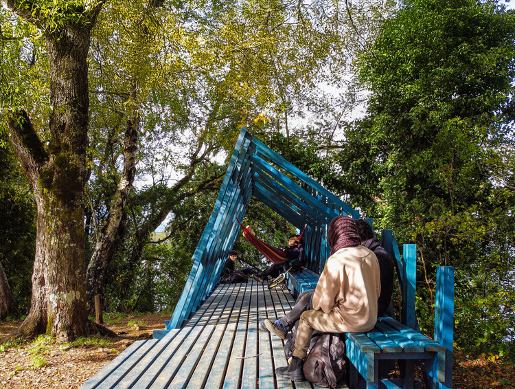 Pabellón de Paisaje Isla Teja / Dum Dum Lab - Fotografía Exterior, Madera