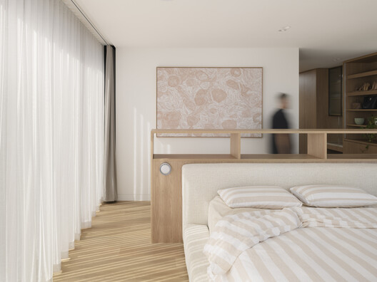 Gawler Crescent House / Ben Walker Architects - Interior Photography, Bedroom, Bed, Wood, Lighting
