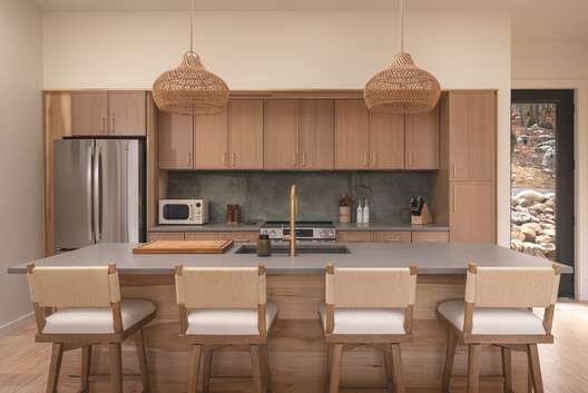 Será at Sandy Ridge / DVN Development - Interior Photography, Kitchen, Wood, Table, Chair, Countertop, Lighting