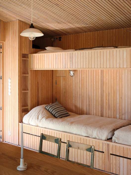 Långholmen Residence  / Mer Architects - Interior Photography, Bedroom, Wood, Bed, Lighting