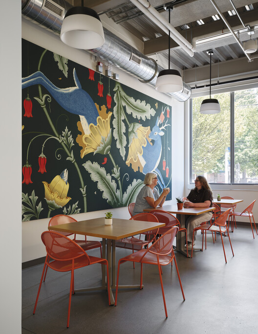 Multnomah County Library Operations Center / Hennebery Eddy Architects - Interior Photography, Dining room, Table, Chair
