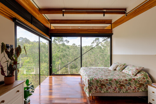 Casa CLV / Cornetta Arquitetura - Fotografía interior, Dormitorio, Madera, Vidrio, Fijación Vigas