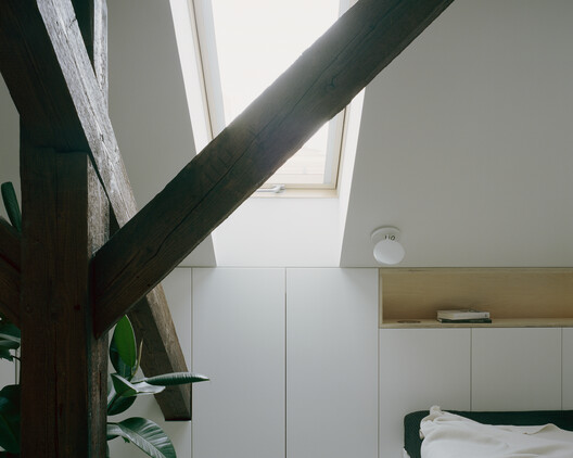 Bartok Rooftop / Théque Atelier - Interior Photography, Bedroom, Wood, Lighting, Glass, Beam