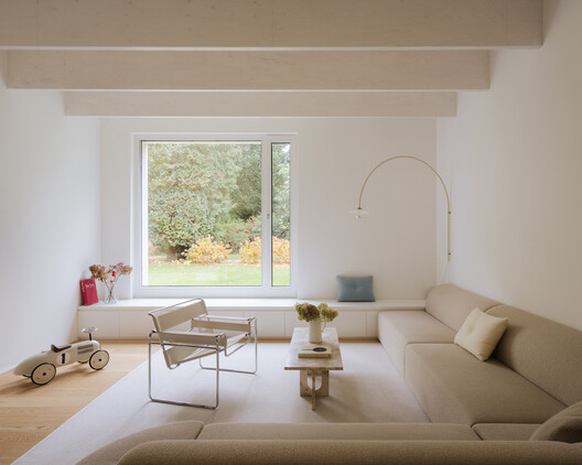 OneTwoHouse / rundzwei Architekten - Interior Photography, Living Room, Wood, Sofa, Table, Lighting, Chair