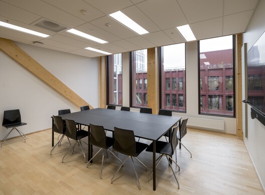 WoodHub / C.F. Møller - Interior Photography, Dining room, Wood, Chair, Table, Glass