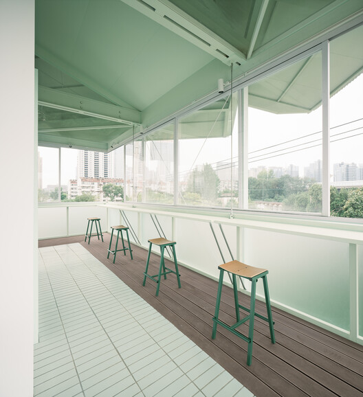 A Very Small 24-hour Bookstore / SZ-ARCHITECTS - Interior Photography, Glass, Chair, Balcony