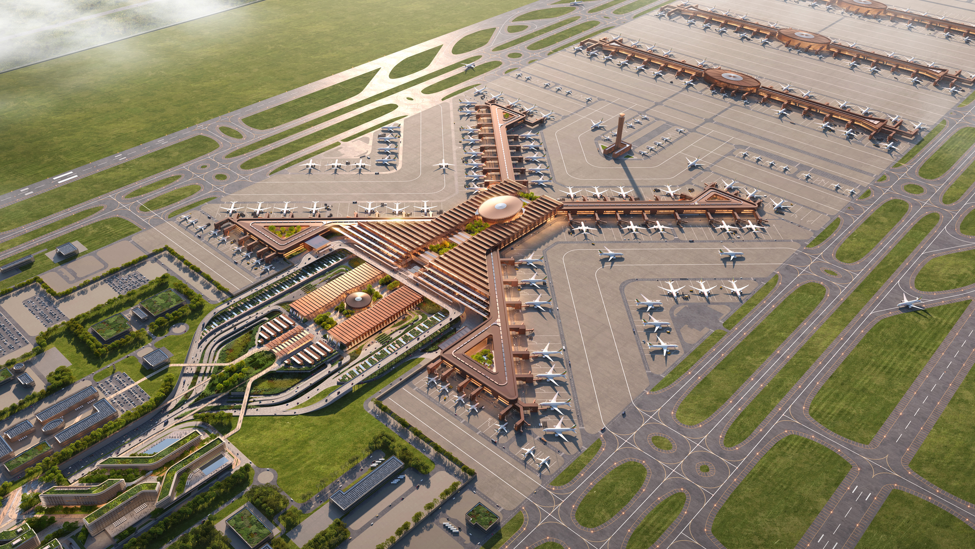 Zaha Hadid Architects Breaks Ground on Bishoftu International Airport for Ethiopian Airlines in Addis Ababa