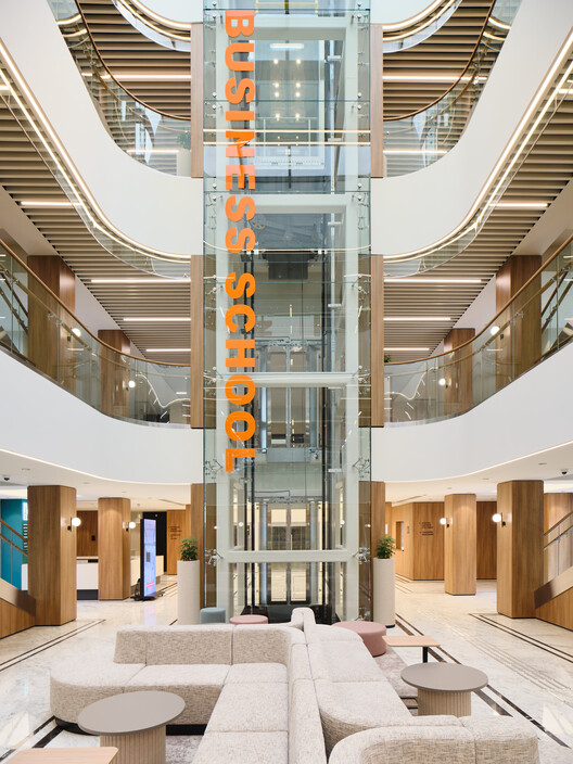Narxoz University Business School / AGP Architects - Interior Photography, Stairs, Wood