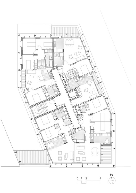 Neighborhood in Paris - Media Library and Family Flats, Student Residence, and Social Housing Units / La Architectures + Atelier Régis Roudil Architectes + Nicolas Hugoo Architecture - Image 33 of 36