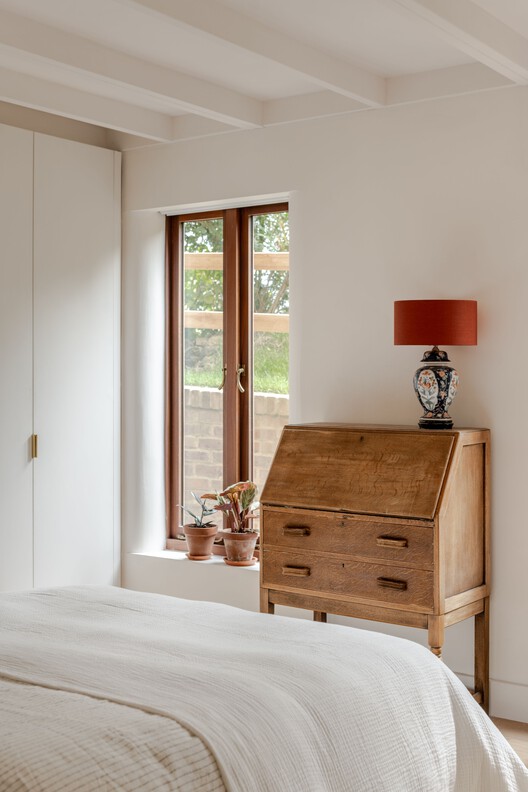 Clay Rise Home / Templeton Ford - Interior Photography, Bedroom, Wood, Lighting, Bed, Chair
