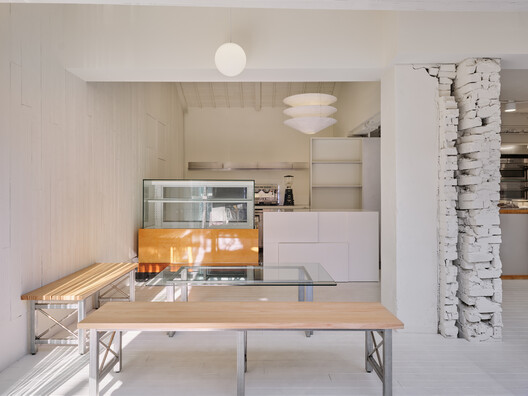 P·P·BAKERY / Studio Tama - Interior Photography, Kitchen, Wood, Table, Lighting, Chair