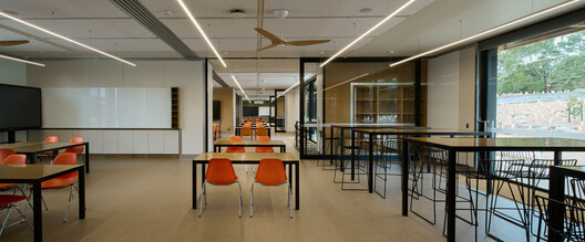 Woodleigh Futures Studio / McIldowie Partners - Interior Photography, Dining room, Wood, Glass, Chair