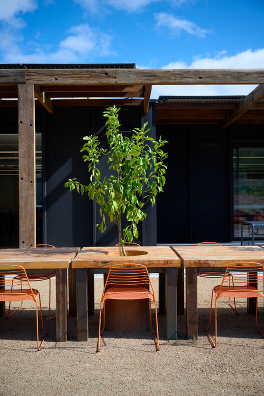 Woodleigh Futures Studio / McIldowie Partners - Interior Photography, Wood, Table, Chair, Patio