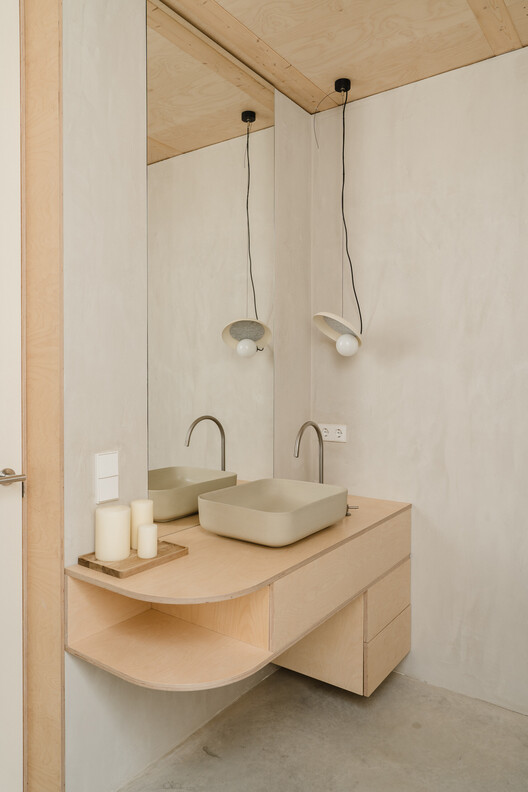 House in Pradet / Clara Crous Arquitectura - Interior Photography, Bathroom, Wood, Sink, Lighting