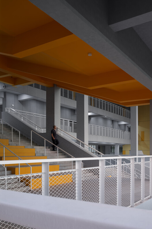 Kangsheng Road Education Complex / SEU-ARCH + ZRADI + UA GROUP - Interior Photography, Stairs, Column, Handrail