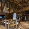 Ben Tre Buddhist Temple & Ancestral Hall / VTN Architects (Vo Trong Nghia Architects) - Interior Photography, Temple, Beam, Lighting, Chair