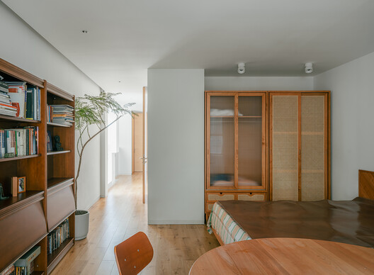 PARENTS’ House / YES.ARCH - Interior Photography, Wood, Lighting, Chair, Shelving