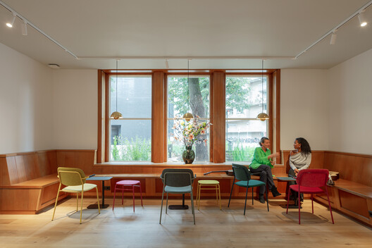 Muziekwerf Rehearsal and Concert Venue / Powerhouse Company - Interior Photography, Dining room, Wood, Table, Chair