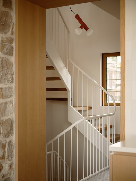 From the Shore Residence / MAJ - Mise à Jour - Interior Photography, Stairs, Wood, Handrail, Lighting
